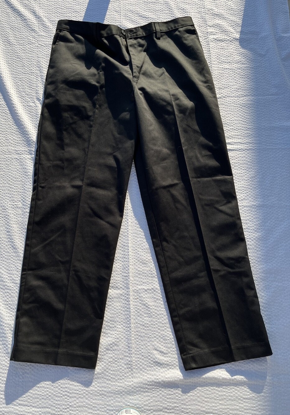 Edwards Men's Work/Uniform Chino Pants Flat Front Polyester/Cotton Black 36X30